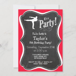 Scarlet Red Martial Arts Invitation