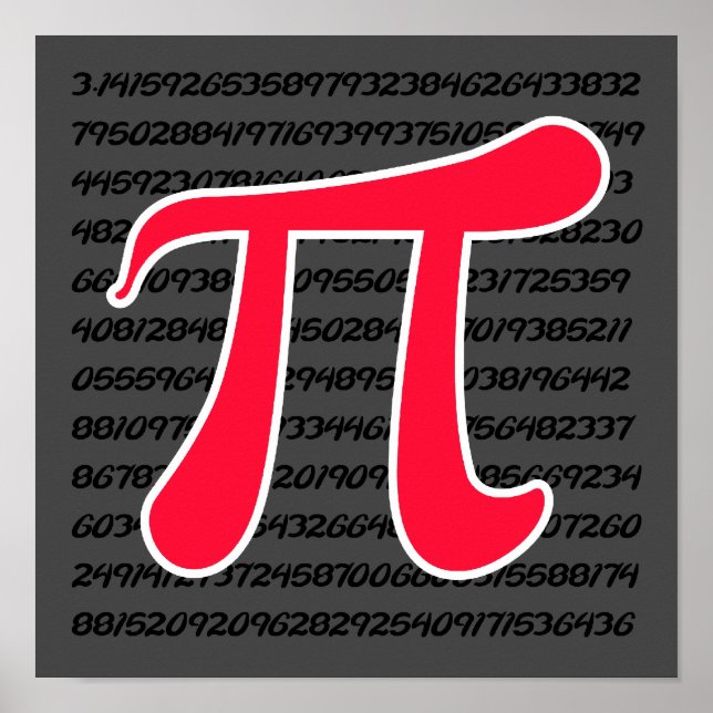 Scarlet Red Pi Symbol Poster (Front)