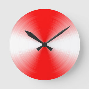 Scarlet Red Radiant Contemporary Round Clock