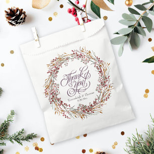 Scarlet Red Seasonal Floral Wedding Favour Bag