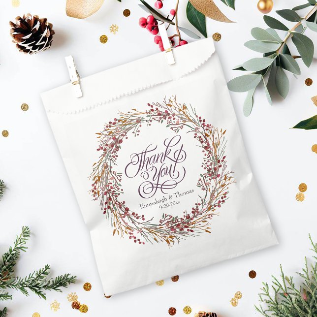 Scarlet Red Seasonal Floral Wedding Favour Bag (Creator Uploaded)