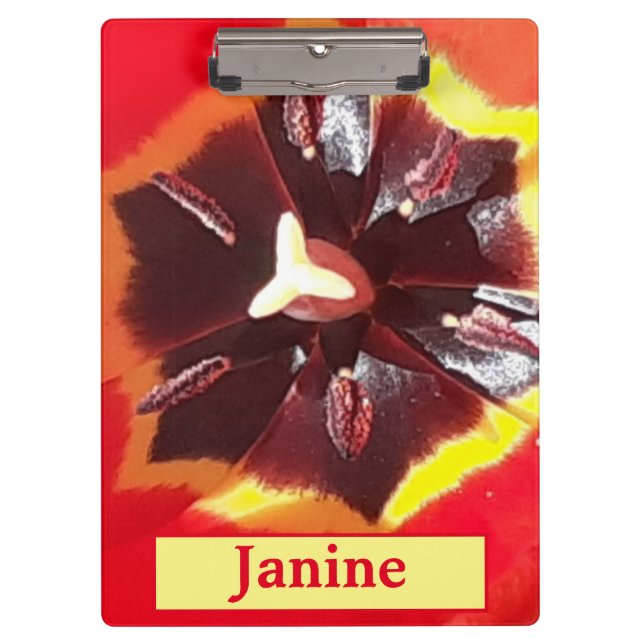 Scarlet Red Tulip  Clipboard (Front)