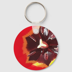 Scarlet Red Tulip Key Ring