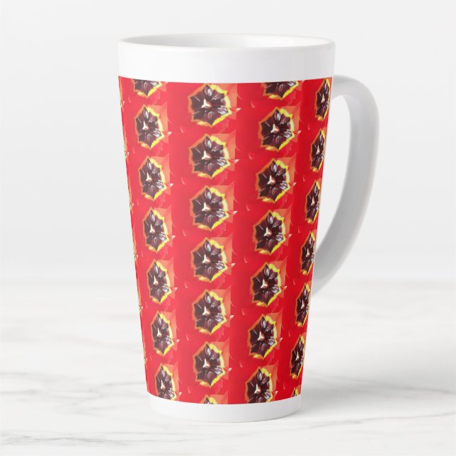 Scarlet Red Tulip Latte Mug (Right Angle)
