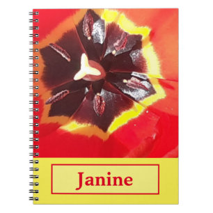 Scarlet Red Tulip Spiral Notebook