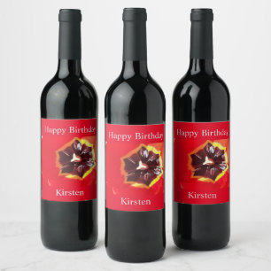Scarlet Red Tulip Wine Label