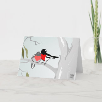 Scarlet Robins in Love Valentine's Day Card