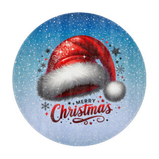 Scarlet Santa Hat Glow Cutting Board