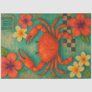 Scarlet Sea Crab Decoupage Paper – Tropical