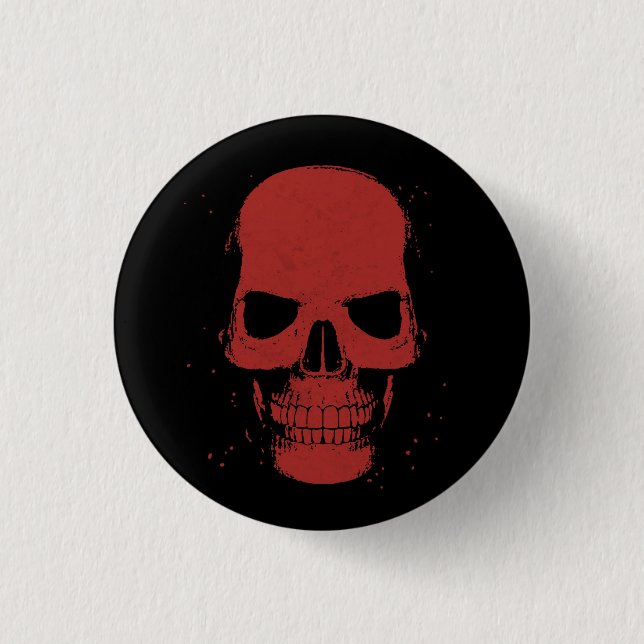 Scarlet Skull 3 Cm Round Badge (Front)