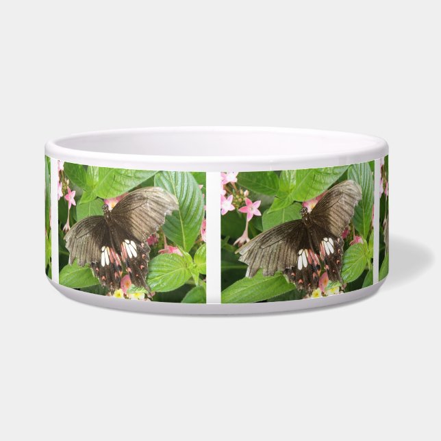 Scarlet Swallowtail Butterfly Macro Dog Bowl (Front)