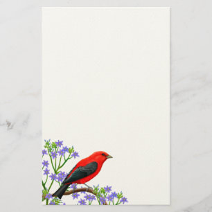 Scarlet Tanager Wild Bird Stationery