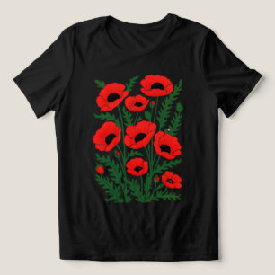 Scarlet Whisper Women’s Abstract Poppy T‑Shirt Tri-Blend Shirt