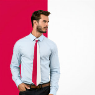 Scarlet & White Split Colour Tie