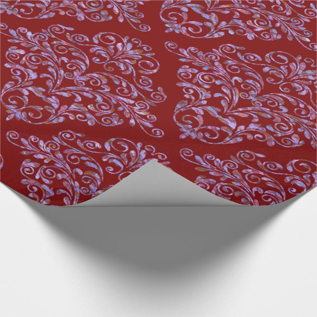 Scarletphylo Elegant Royal Damask Wrapping Paper (Corner)