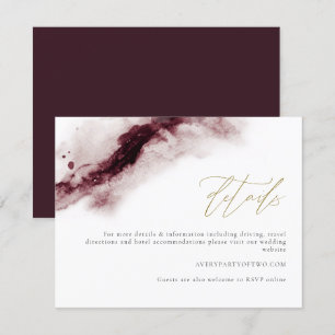 SCARLETT   Boho Burgundy and Gold Details Card