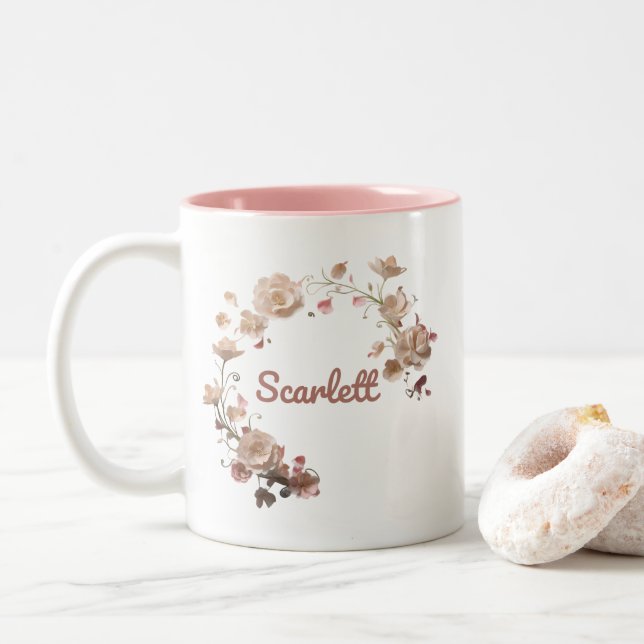 Scarlett Floral Mug (With Donut)