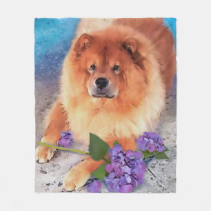 SCARLETT heARTdog chow Fleece blanket in 3 sizes