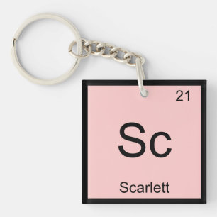 Scarlett Name Chemistry Element Periodic Table Key Ring