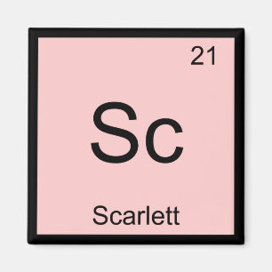 Scarlett Name Chemistry Element Periodic Table Magnet