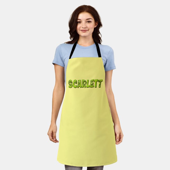 Scarlett Name Kiwi Design Kitchen Apron Apron (Worn)