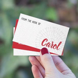 Scarlett Red Crochet Chart Business Card