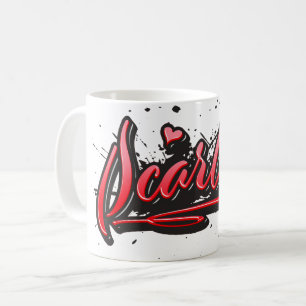 Scarlett red Heart Graffiti Tasse Kaffeetasse Coffee Mug