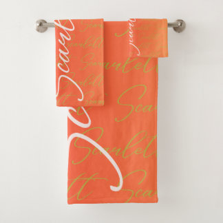 Scarlett Repeating Name Pattern  Bath Towel Set