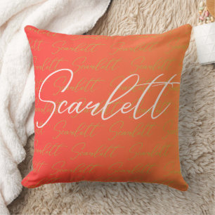 Scarlett Repeating Name Pattern Cushion