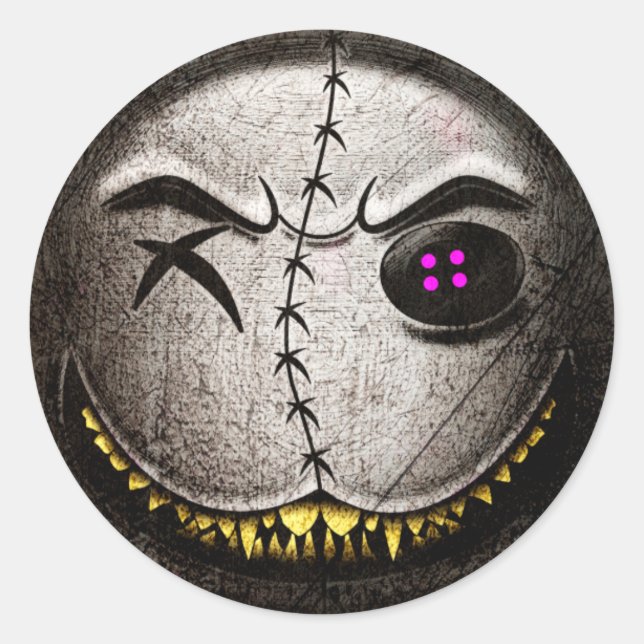 Scarmoji Vintage Round Sticker (Front)