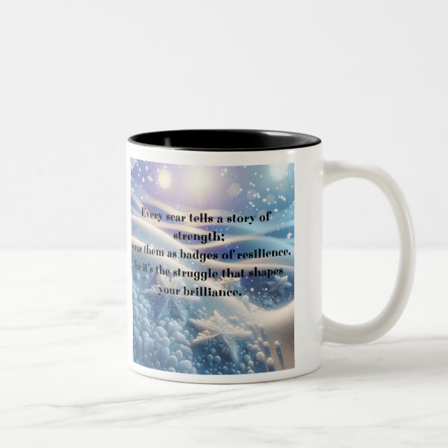 Scars Into Scars - Resilience Affirmation Art Two-Tone Coffee Mug (Right)