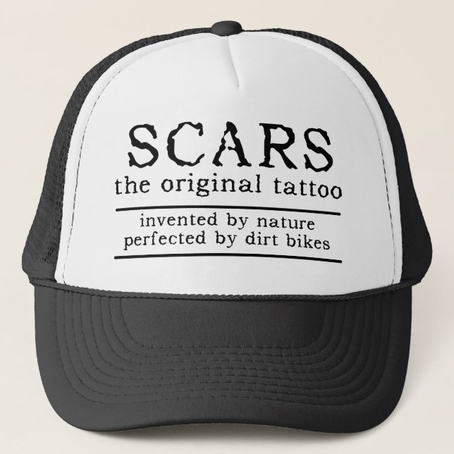 Scars Tattoo Dirt Bike Motocross Cap Hat (Front)