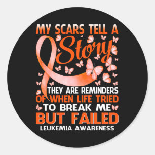 Scars Tell A Story Leukaemia Awareness Butterfly Classic Round Sticker