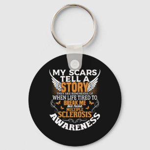 Scars Tell Multiple Sclerosis Awareness Ms Orange Key Ring