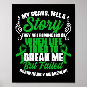 Scars Tell Story Traumatic Brain Injury Support Tb Poster