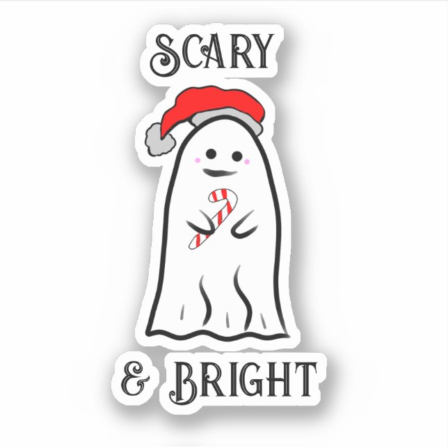 Scary and Bright  Candy Cane Ghost (Front)