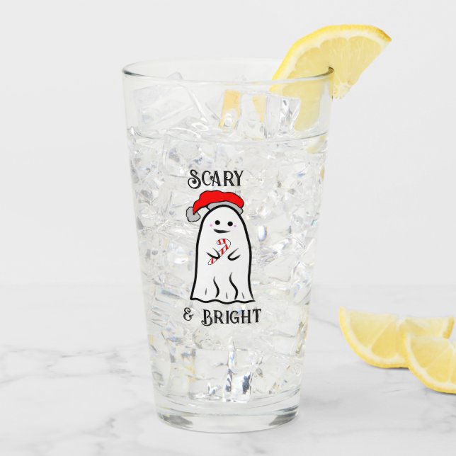 Scary and Bright  Candy Cane Ghost Glass (Back Ice)