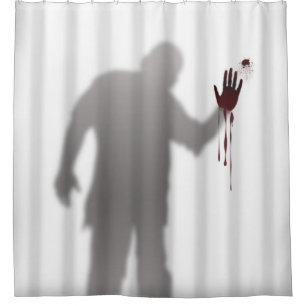 Scary and Horrific Zombie Man Silhouette Shadow Shower Curtain