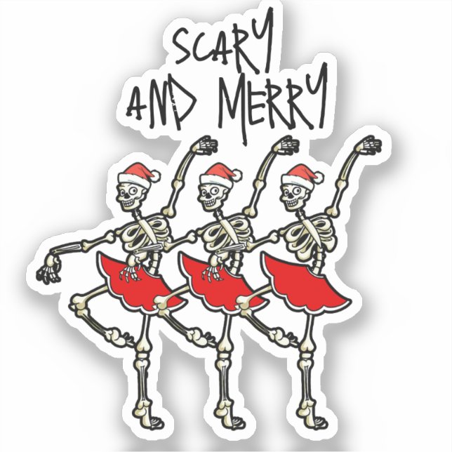 Scary and merry Christmas skull skeleton ballerina (Front)