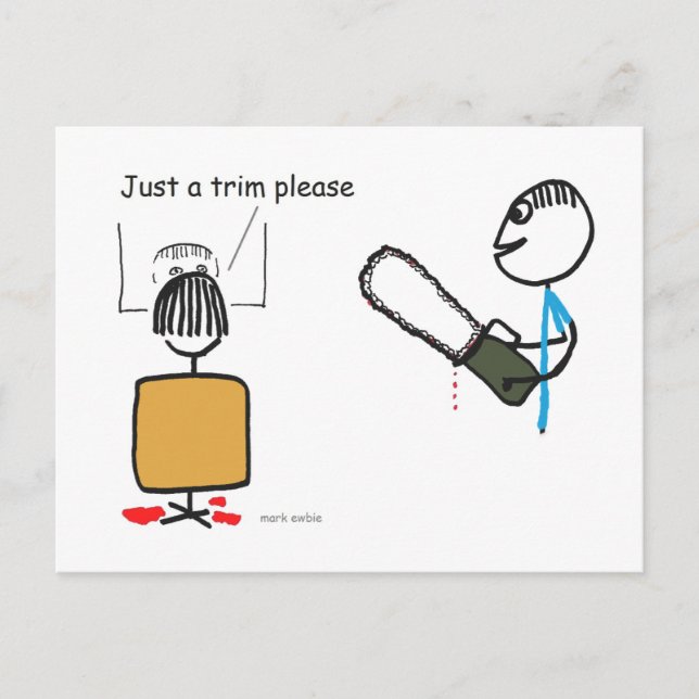 Scary Barber Postcard (Front)