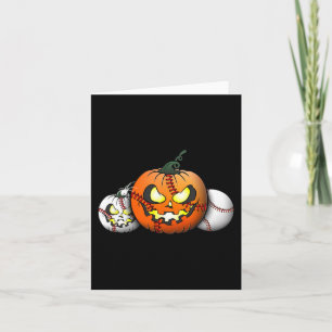 Scary Baseball Coach Teacher 2023 Pumpkin Hallowee Card