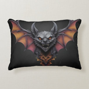 Scary Bat Ink Drawing, Decorative Cushion
