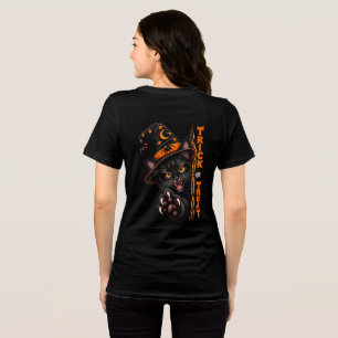 Scary Black Cat Witch Trick or Treat Halloween Tri-Blend Shirt