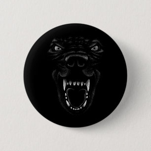 Scary Black Dog Outfit Face Costume Halloween Long 6 Cm Round Badge
