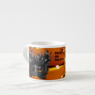 Scary Black Halloween Masque Espresso Cup