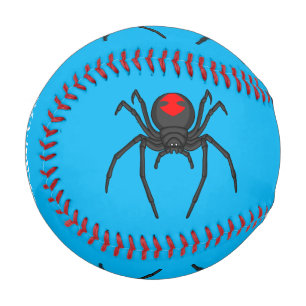 Scary black widow spider cartoon illustration baseball