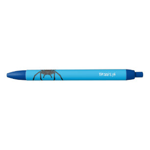 Scary black widow spider cartoon illustration  ink pen