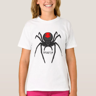 Scary black widow spider cartoon illustration T-Shirt