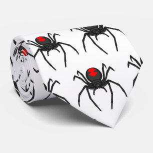 Scary black widow spider cartoon illustration  tie