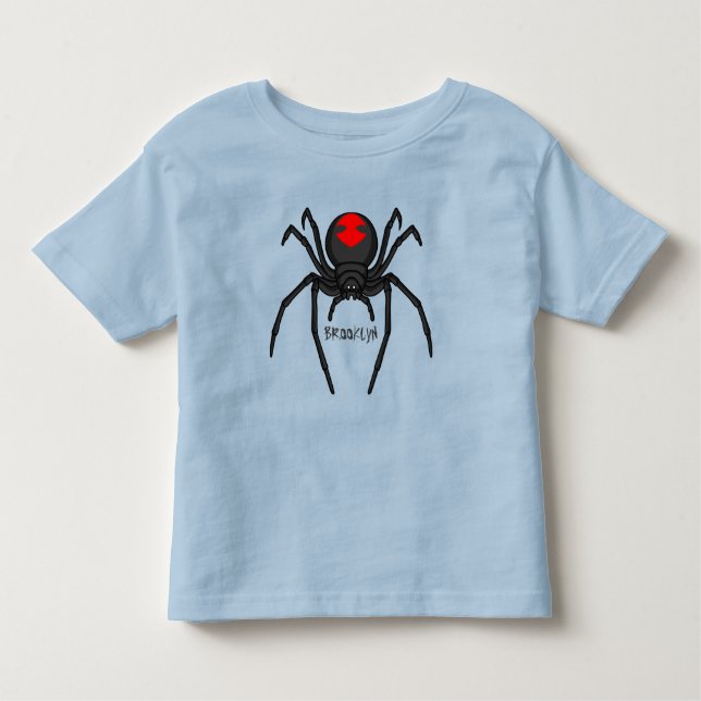 Scary black widow spider cartoon illustration  toddler T-Shirt (Front)